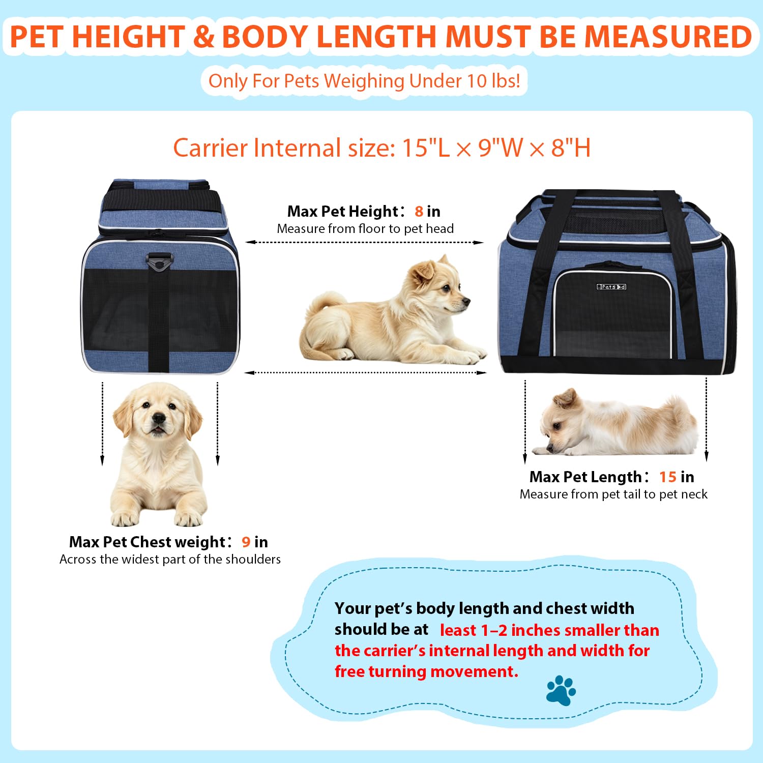 Petskd Transportador de mascotas expandible superior y lateral de 18 x 11 x 11 pulgadas, aprobado por Delta United, transportador de lados suaves para gatos y perros pequeños con cremalleras de