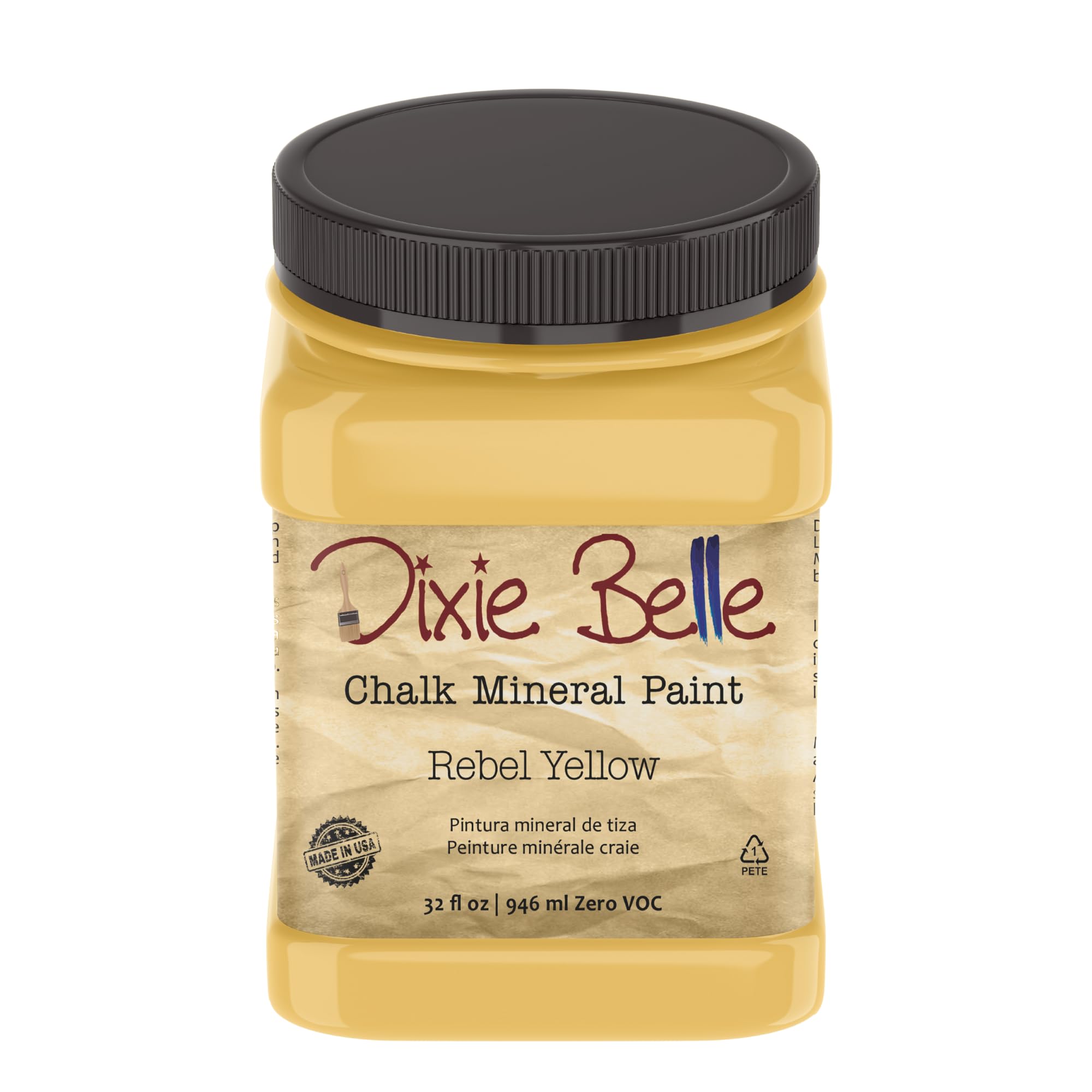 Dixie Belle Paint Company Chalk Finish Furniture Paint - Caviar (32oz) - Matte Black Chic Chalk Mineral DIY Furniture Paint — view 17