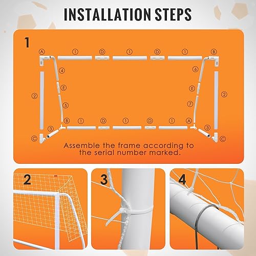 Miniatura 3 de ORIENGEAR Soccer Goal, 12x610x6.58x66x4 Full Size Soccer Goals for Backyard, Soccer Net with Training Discs, Portable Soccer Goal for Kids and