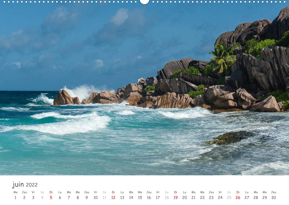 Paysages des Seychelles (Premium, hochwertiger DIN A2 Wandkalender 2022, Kunstdruck in Hochglanz): Les curiosités des Seychelles (Calendrier mensuel, 14 Pages )