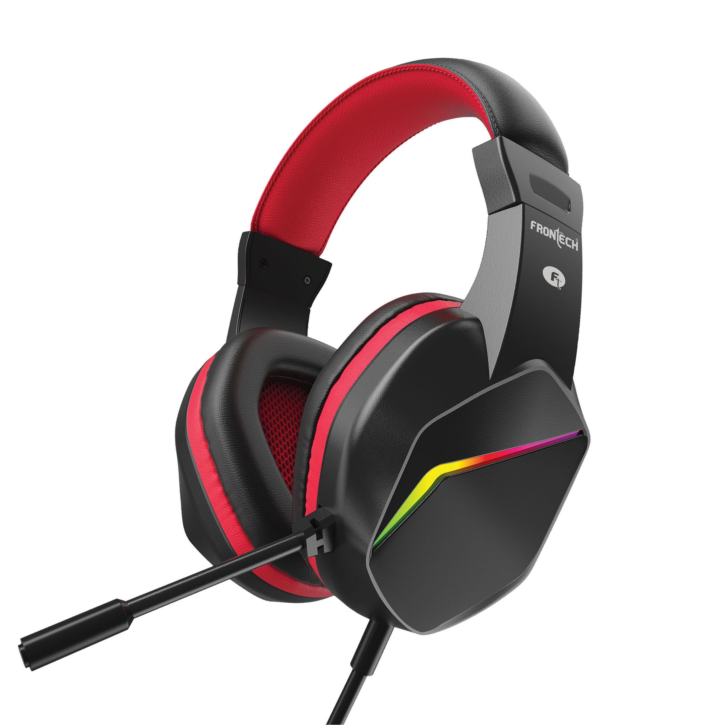 FRONTECH Premium Gaming Headphone USB On-Ear Audio with Built-in Microphone | 40mm Drivers for Dynamic Sound Quality | LED | Rainbow Lighting (HF-3450, Black) (B0CY7SV9BV) Amazon Price History, Amazon Price Tracker