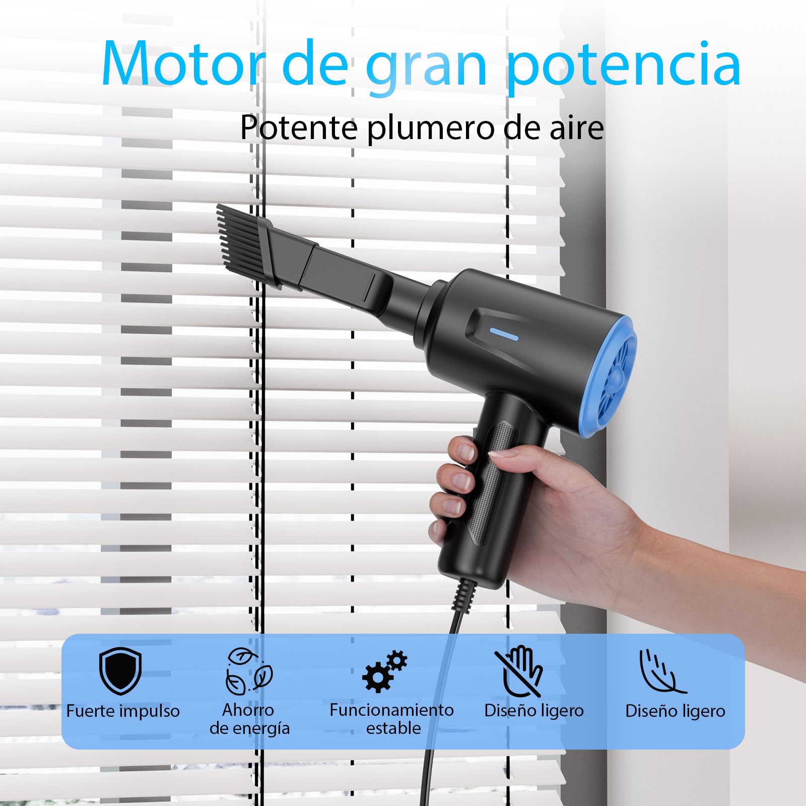 Soplador de Polvo Eléctrico - Aire Comprimido Limpieza PC，Potente 2 Velocidades 5.74oz - para - Ordenador - Coche -Sofá