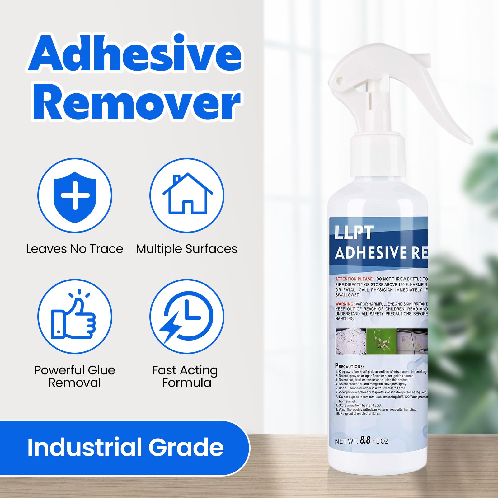 LLPT Rimuovi Colla | Spray Rimuovi Etichette | 260 ml | 2 Pezzi | Raschietto di Plastica Incluso | Adesivi Decalcomanie Residui di Nastro Adesivo Catrame Grasso Gomme da Masticare (49503A-2)