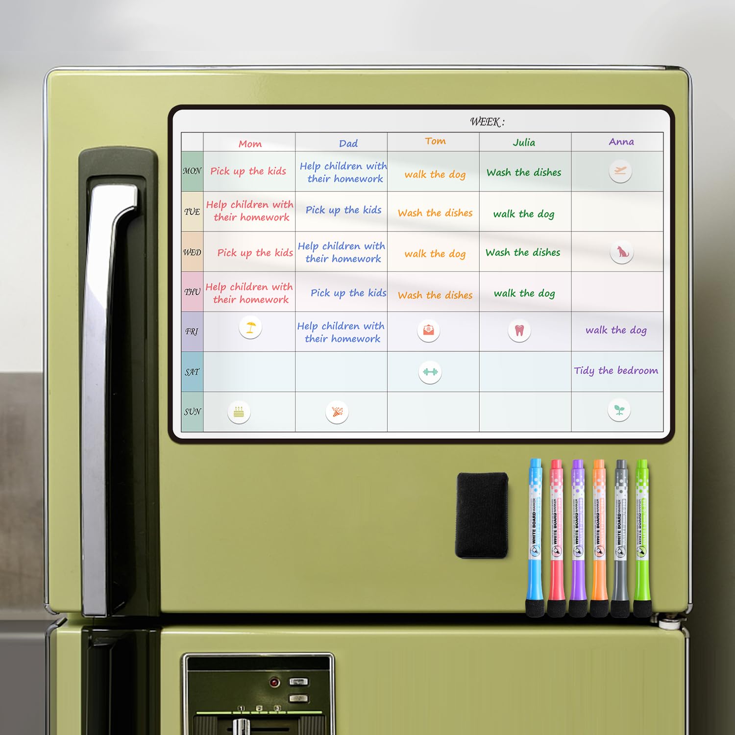 MCCORL Magnetic Family Planner 5 Columns - Image 2