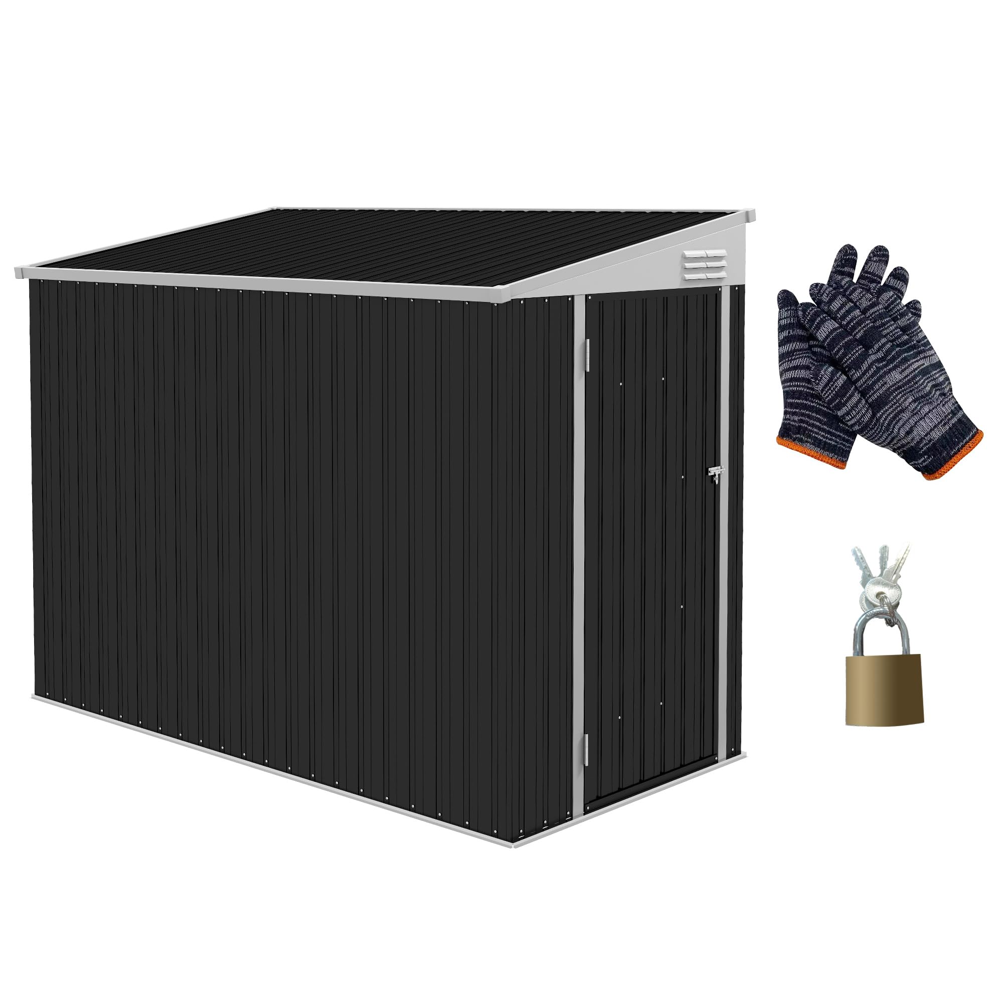 Buy Outsunny4' x 7.7' Metal Outdoor Storage Shed, Lean to Storage Shed