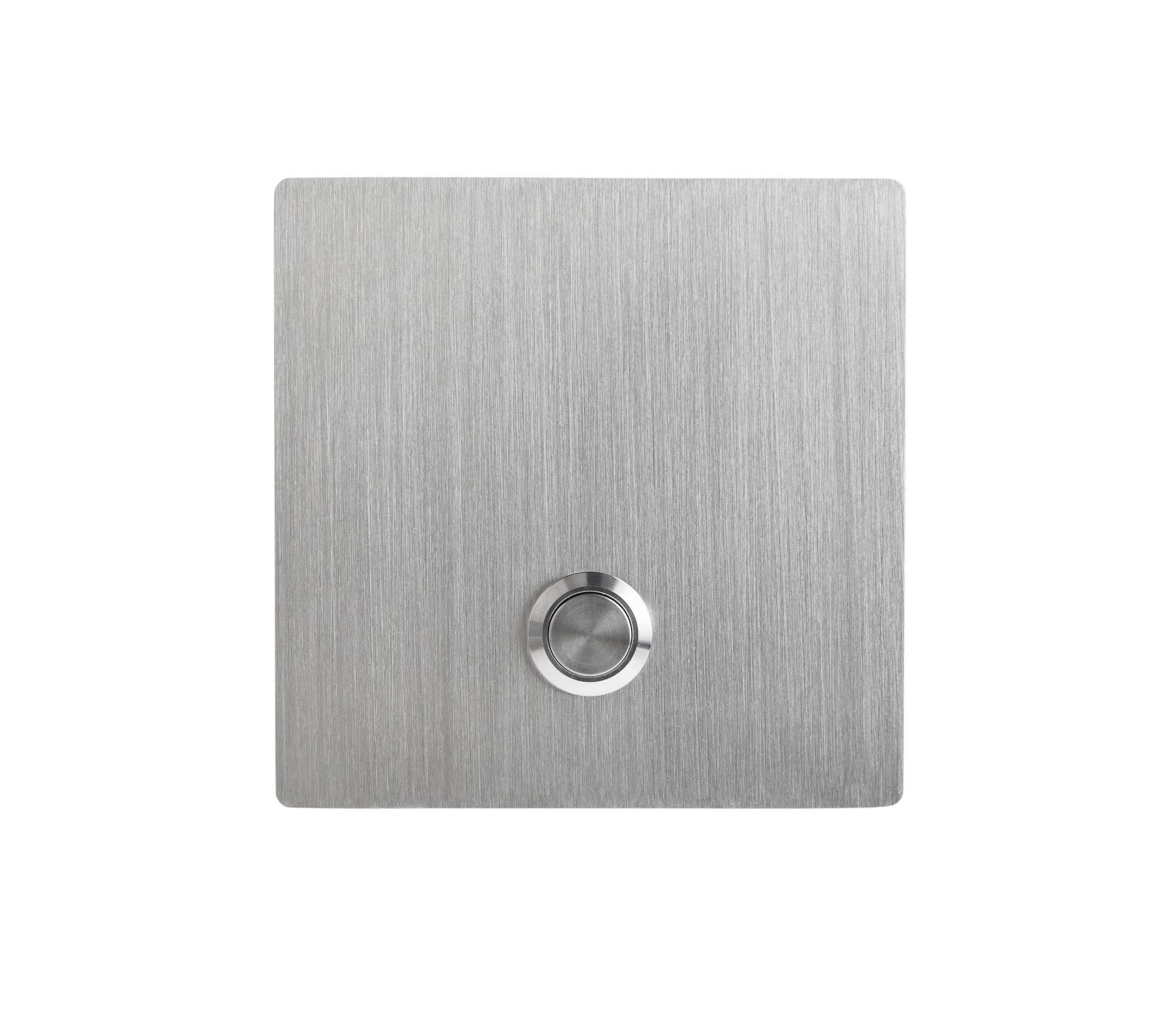 Model S1 Stainless Steel Doorbell Button in 304 Stainless Steel 3.54” x 3.54” x 5/32” (4mm thick)