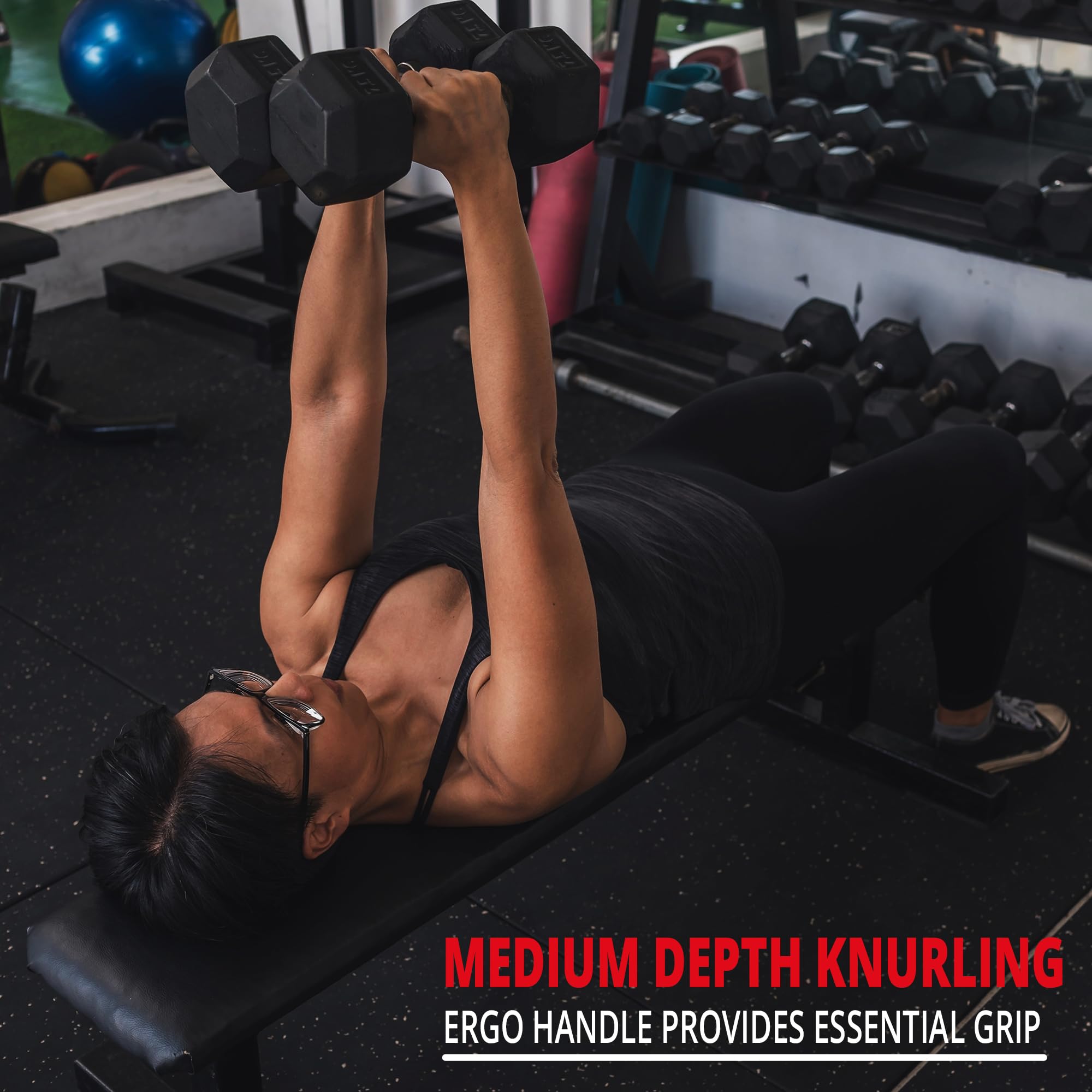 MAXSTRENGTH Set di manubri esagonali da 7,5 kg, 10 kg, 15 kg, singoli o paio, in gomma sintetica con rivestimento in ghisa, per allenamento della forza in casa o in palestra