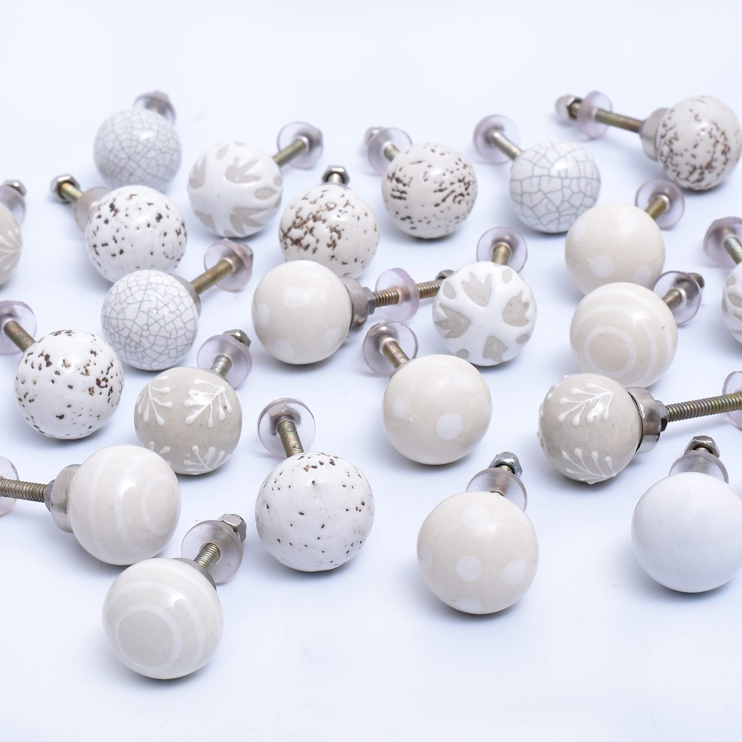 Cream White Ceramic Cabinet Knobs- Dresser Knobs 8 Pack- Drawer Pulls-  Vintage Knobs- Decorative Knobs- White Drawer Knobs- Kitchen Cabinet Knobs- Knobs  Pulls- Cream Cabinet Pulls- Door Handles 1" : Amazon.in: Home