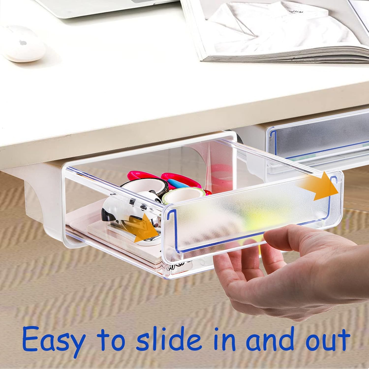 Buy Cedilis 2 Pack Under Desk Drawer with Tape, Large SelfAdhesive