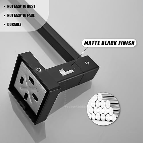 Miniatura 8 de Soporte de papel higiénico negro, moderno soporte para toallas para pared de baño, soporte para toallas de papel higiénico negro mate, soporte para