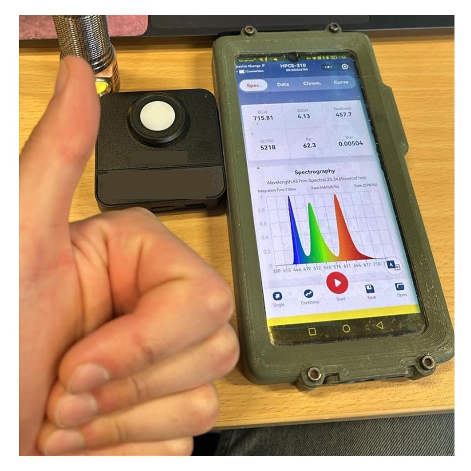 Mthckxjbsuz One Color Spectrometer Portable, Cct Cri Meter Lux Spectrum Analyzer With Pc Software And Phone Application