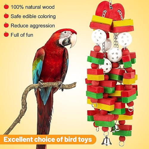 Miniatura 6 de MEWTOGO Juguetes grandes para loros de pájaros para cacatúas, guacamayos grises africanos y loros amazónicos