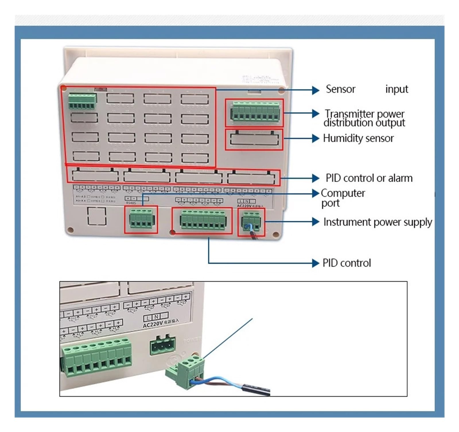 Bildschirmschreiber Datenlogger Multi 16 Kanäle Digital Strom Spannung USB Temperatur Druck RS485 4-20mA(1 channel(no output))