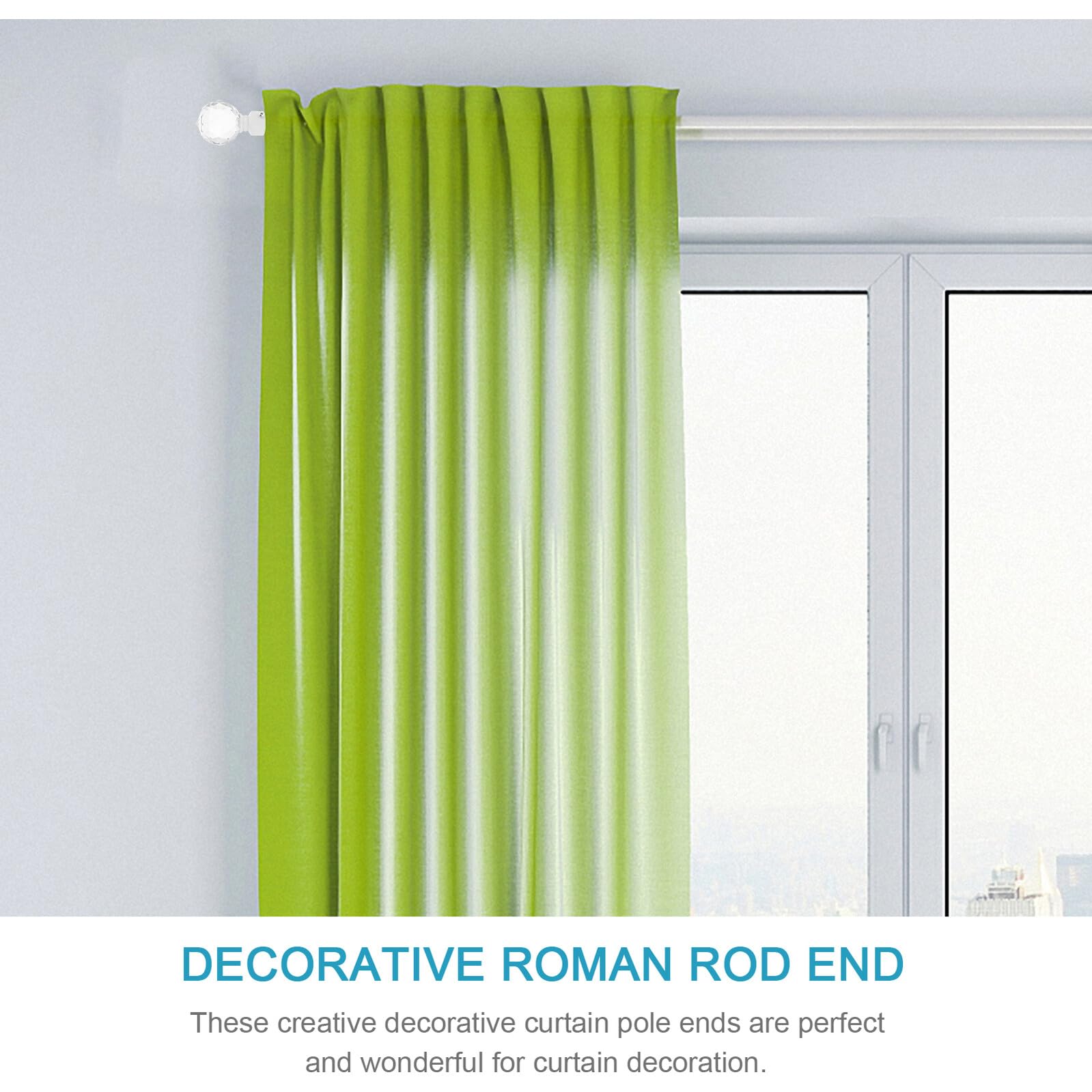 Housoutil 2 Embouts Décoratifs pour Tringle à Rideaux Romaine Couleur Ivoire Accessoire Résistant et Décoratif pour Décoration Intérieure Compatible Tringles Romaines Lot de 2 Pièces