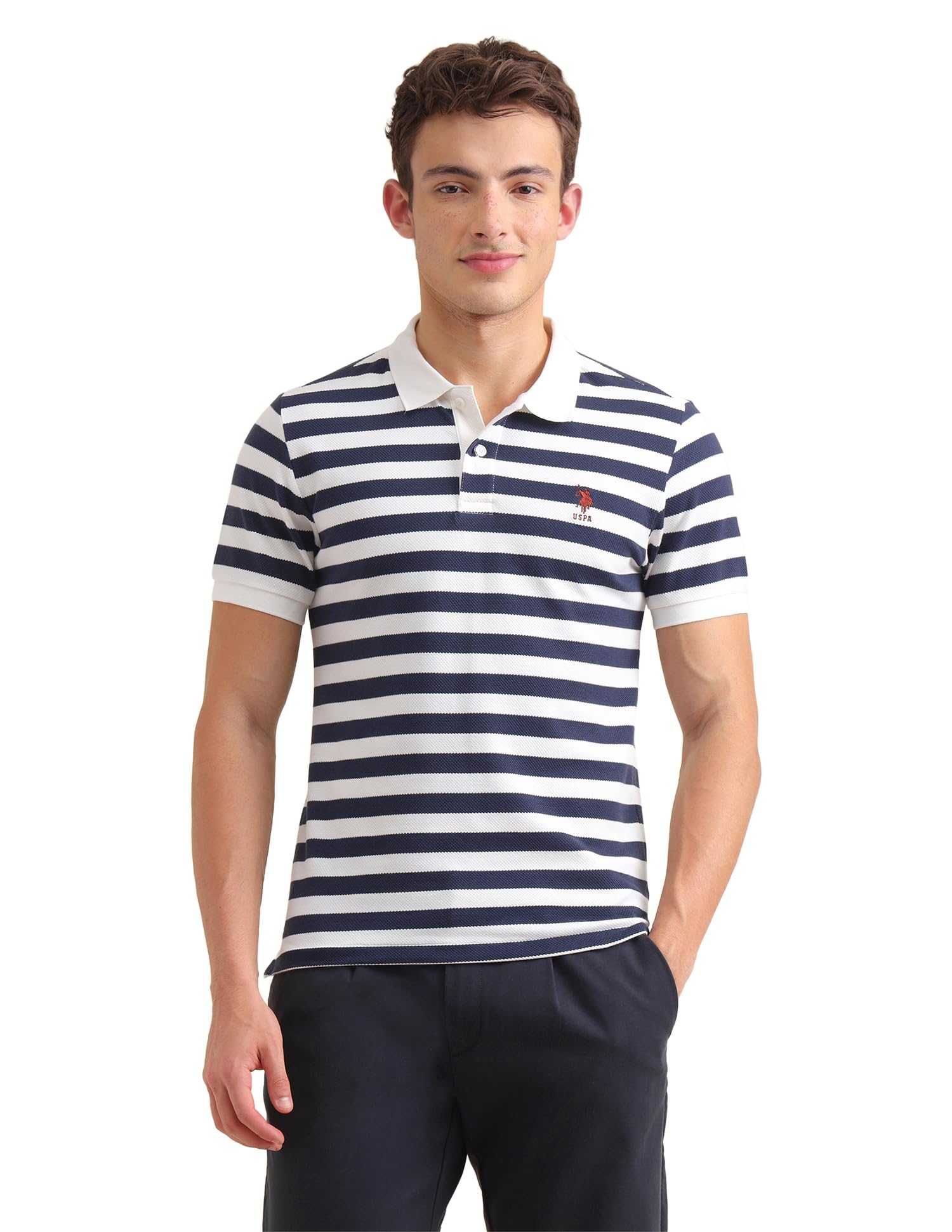 u.s. polo assn. U.s.Polo Association Men's Horizontal Striped Slim fit Polo Shirt-picture-53