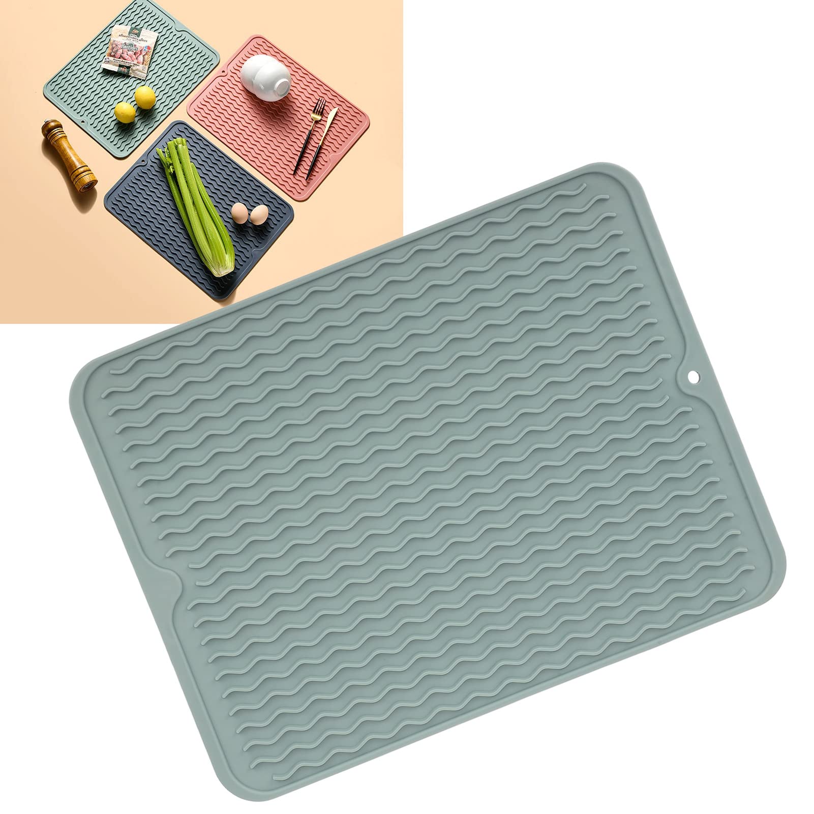 Égouttoir tapis de séchage de la vaisselle souple pour éviter les rayures