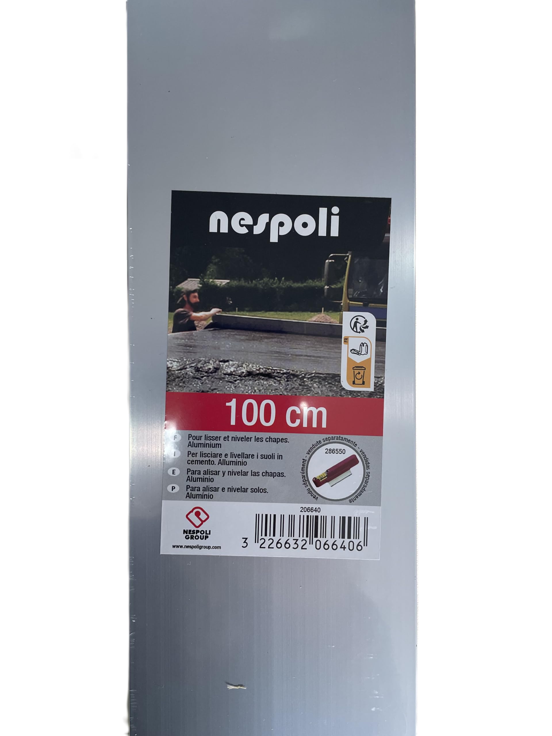 NESPOLI Règle de maçon aluminium 1m