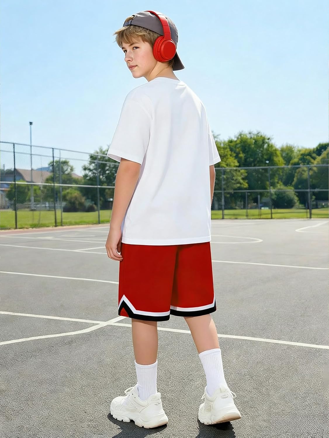 Summer Clothes for Boys 2 Pcs, Letter Print Tops and Shorts Sports Casual Outfit Set for Kids
