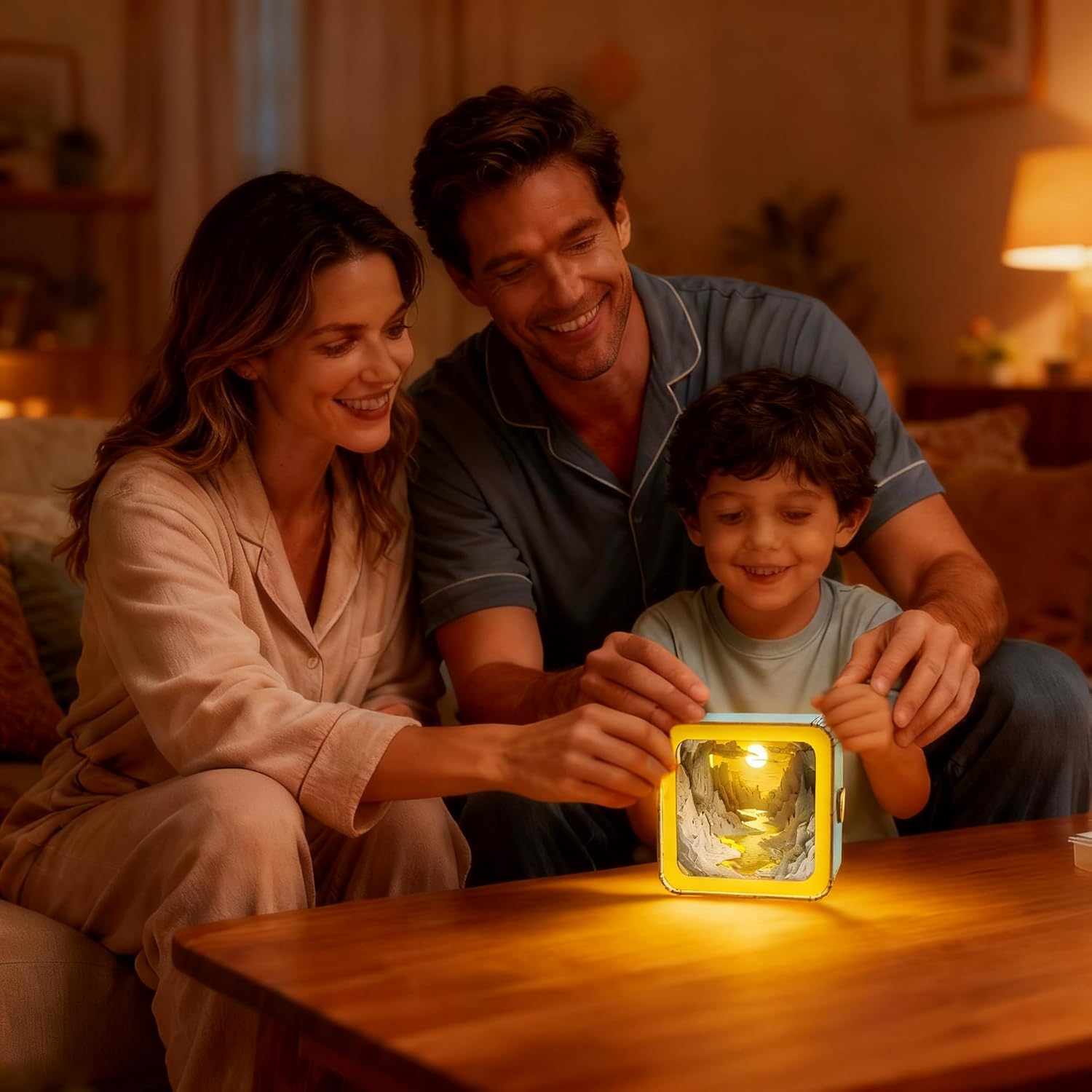 3D Puzzle Nightlight-Wooden 3D Puzzle Gifts-3D Wood Puzzles Sunlit Rivers Storybook Nightlight Home Décor for Adults,Unique Gifts for Mom,Dad,Sister,Wife