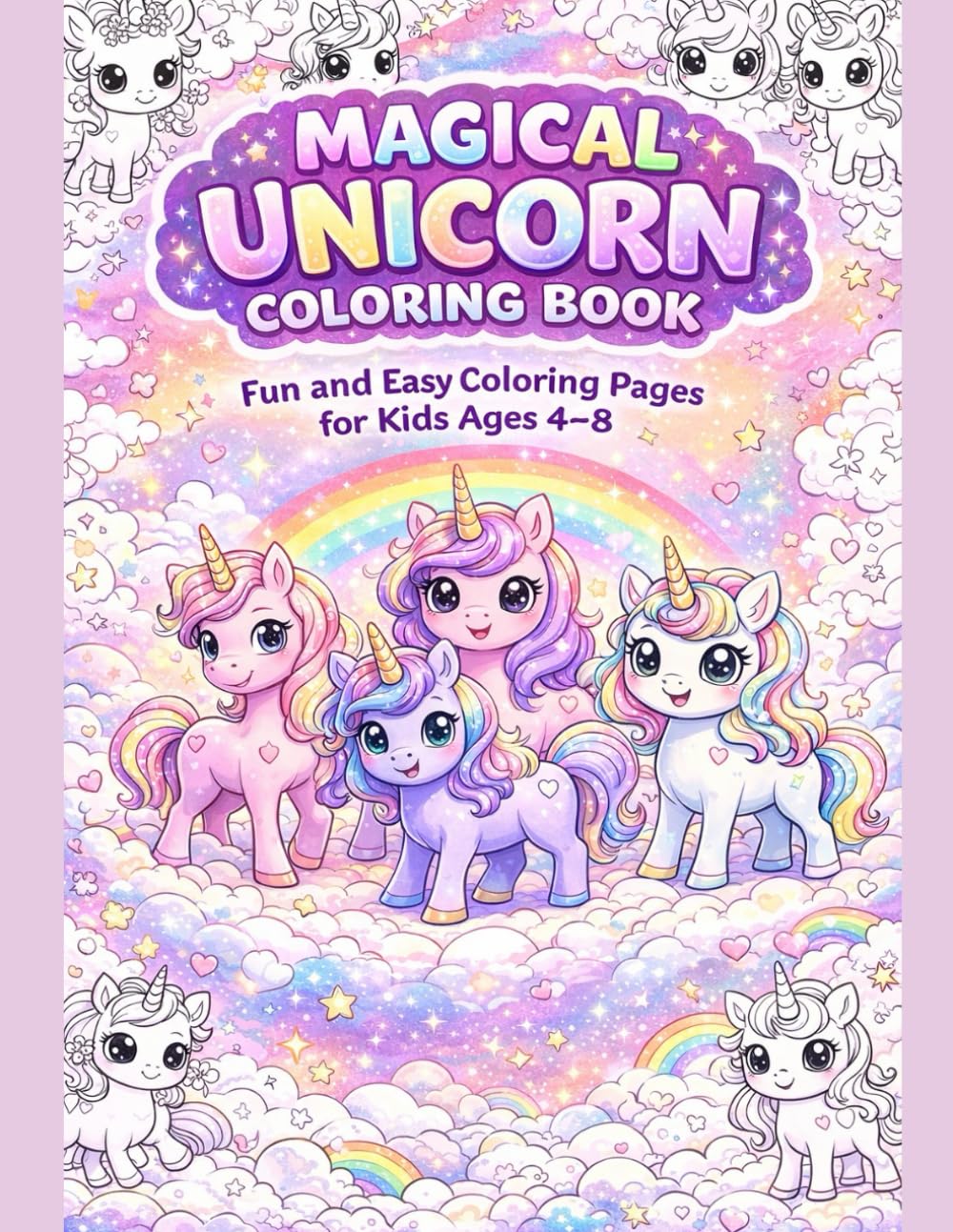 Unicorn Coloring Book for Kids Ages 4-8 | Magical Fantasy Coloring Fun: Enchanting Unicorn Pages to Color and Spark Creativity