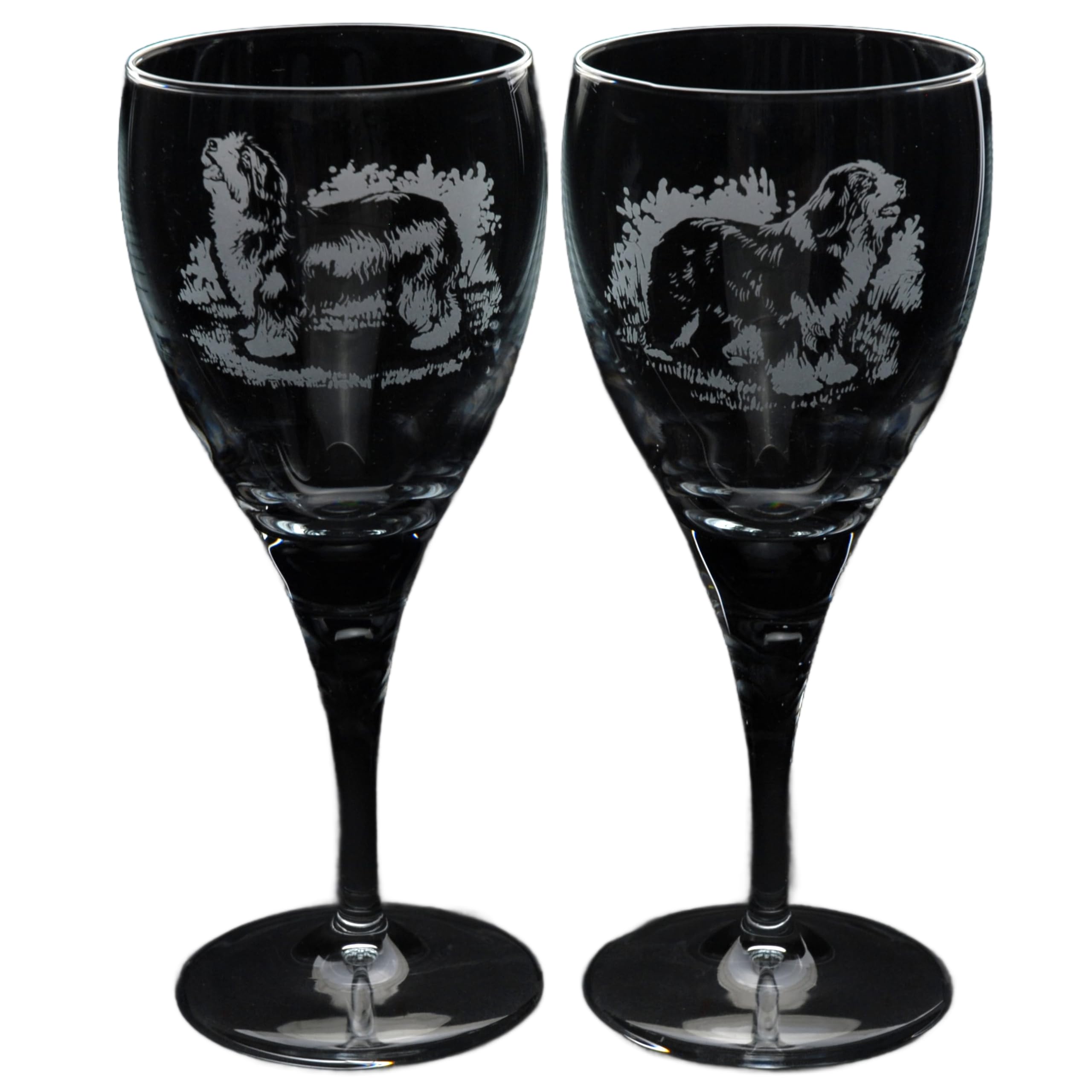 GLYPTIC Glass Art Bearded Collie Dog Placement Hand Etched/Engraved Crystal Wine Glass โ image 1