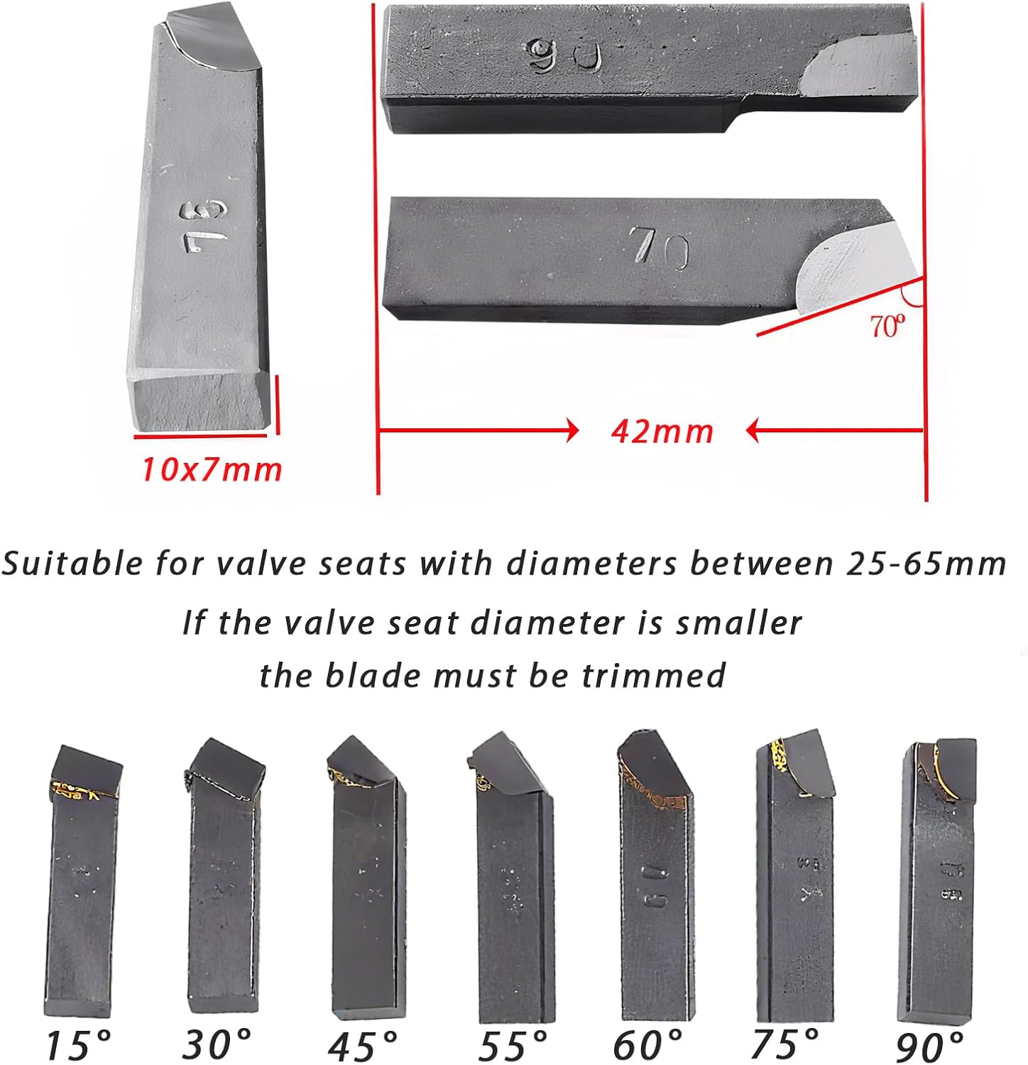 29Pcs Universal Valve Seat Cutter Kit, Carbide Tipped Single Plane Boring Reamer Set for 22-63mm Valves (15°-90°), Automotive Engine Valve Repair Tool for Cars, Trucks & Motorcycles