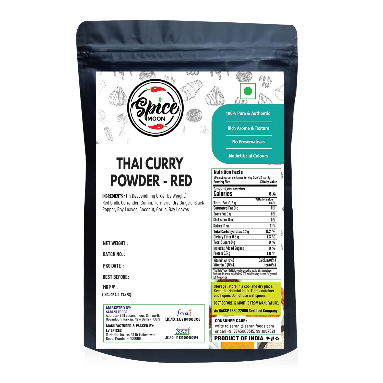 Spice Moon Thai Curry Powder Red | Authentic 100g Blend of Aromatic Spices | Flavorful Thai Curries | Soups | Stir-Fries | Perfect for Home Cooks | Thai Cuisine Enthusiasts (B0DHTX8T6Q) Amazon Price History, Amazon Price Tracker