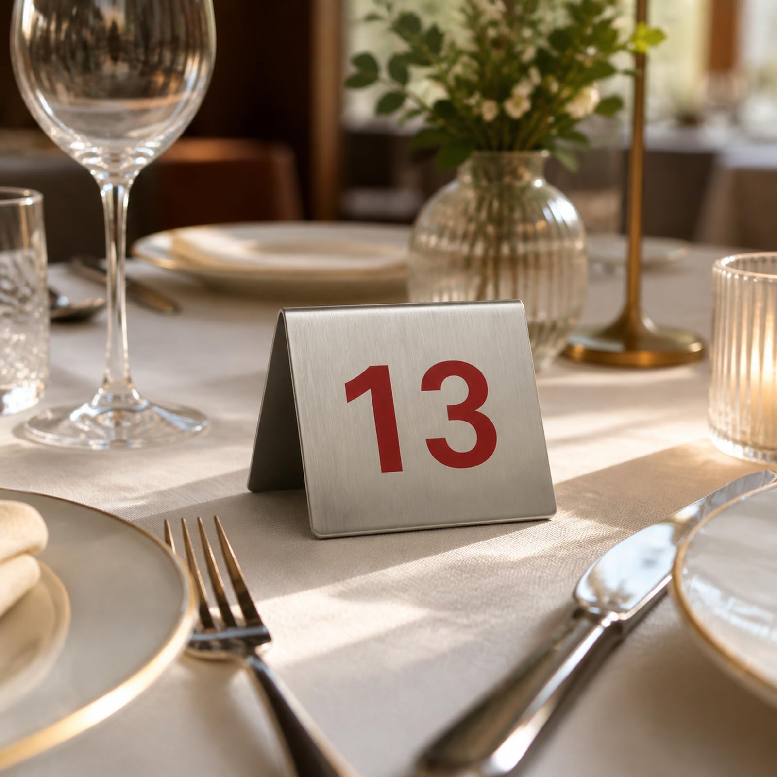 Números de Mesa de Restaurante,Señal de Mesa Numerada de Cara de Acero Inoxidable,Apilable,Fácil de Limpiar,Reutilizables,para restaurantes,Bodas,Fiestas,cafeterías,Banquetes