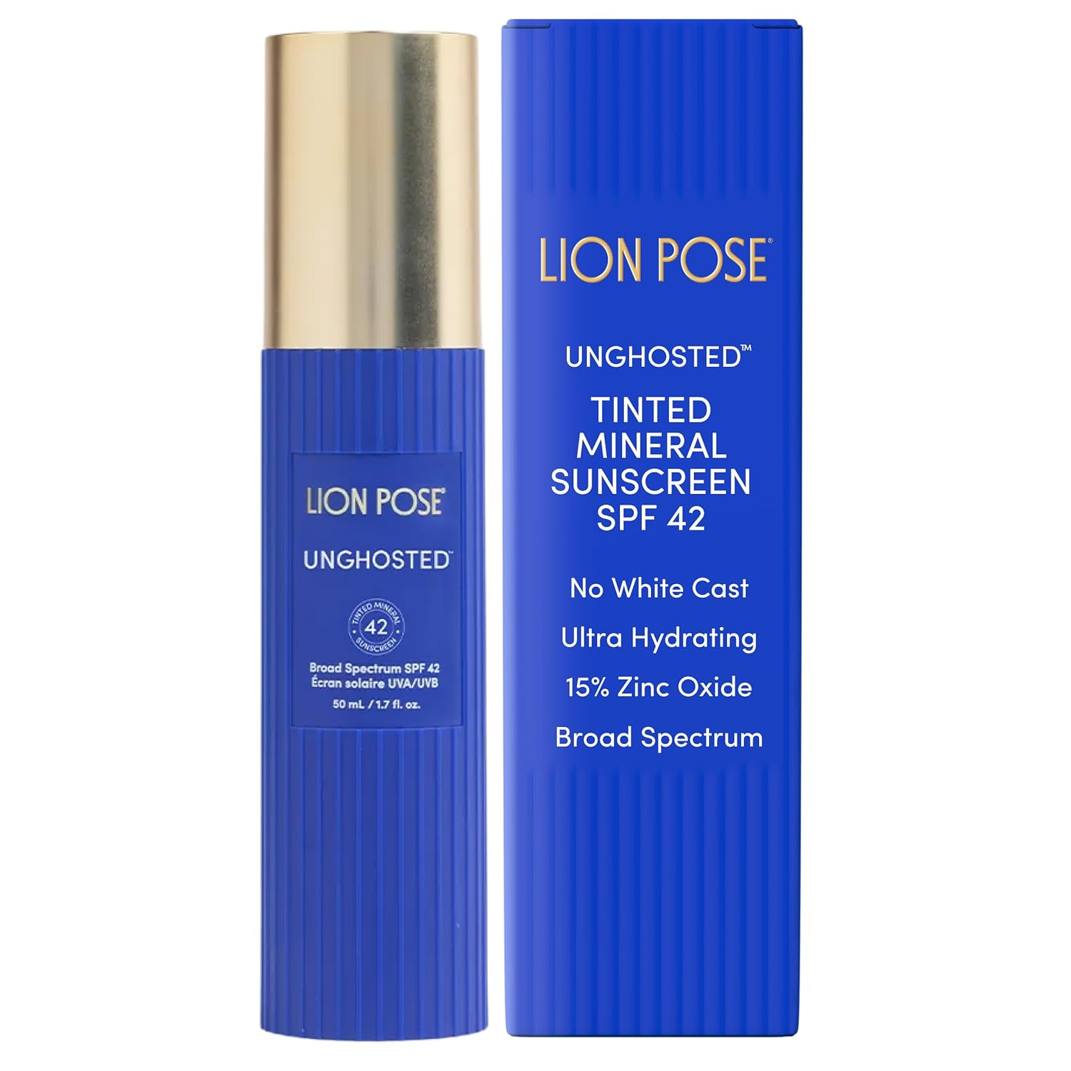 UNGHOSTED Sheer Tinted Mineral SPF 42 with Moisture-Boosting Squalane, Sunscreen for Face and Body, Mineral Sunscreen Lotion, UVA/UVB protection, 1.7 fl oz