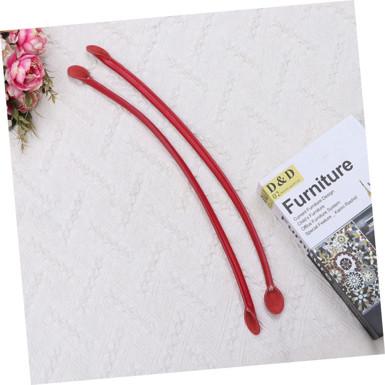 HOODANCOS 3piezas Correa De Bolsa De Cuero De Vaca De Asa De Mano Para Costura Accesorios De Reemplazo Para Bolsos Strap De Tote Atractivo Rojo
