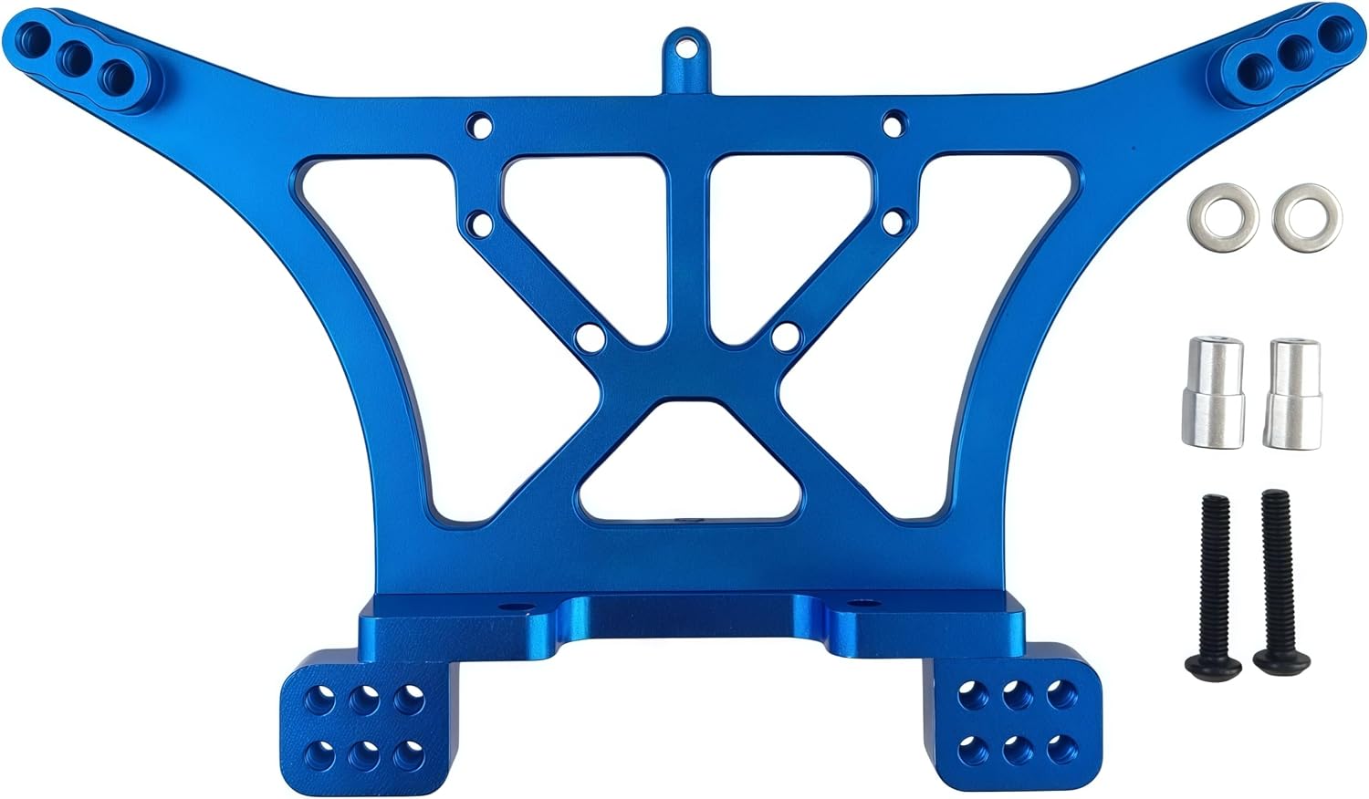 Aluminum Rear Shock Tower Mount Replacement for 1/10 Slash 2WD, Rustler, Stampede, Bandit, Ford Raptor F-150 – Upgrade Part 3638 (Red)