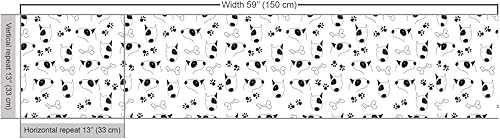 Miniatura 303 de Lunarable - Tela para amantes de perros de The Yard, patrón divertido de animales de dibujos animados en posiciones caprichosas estirando y Beige y