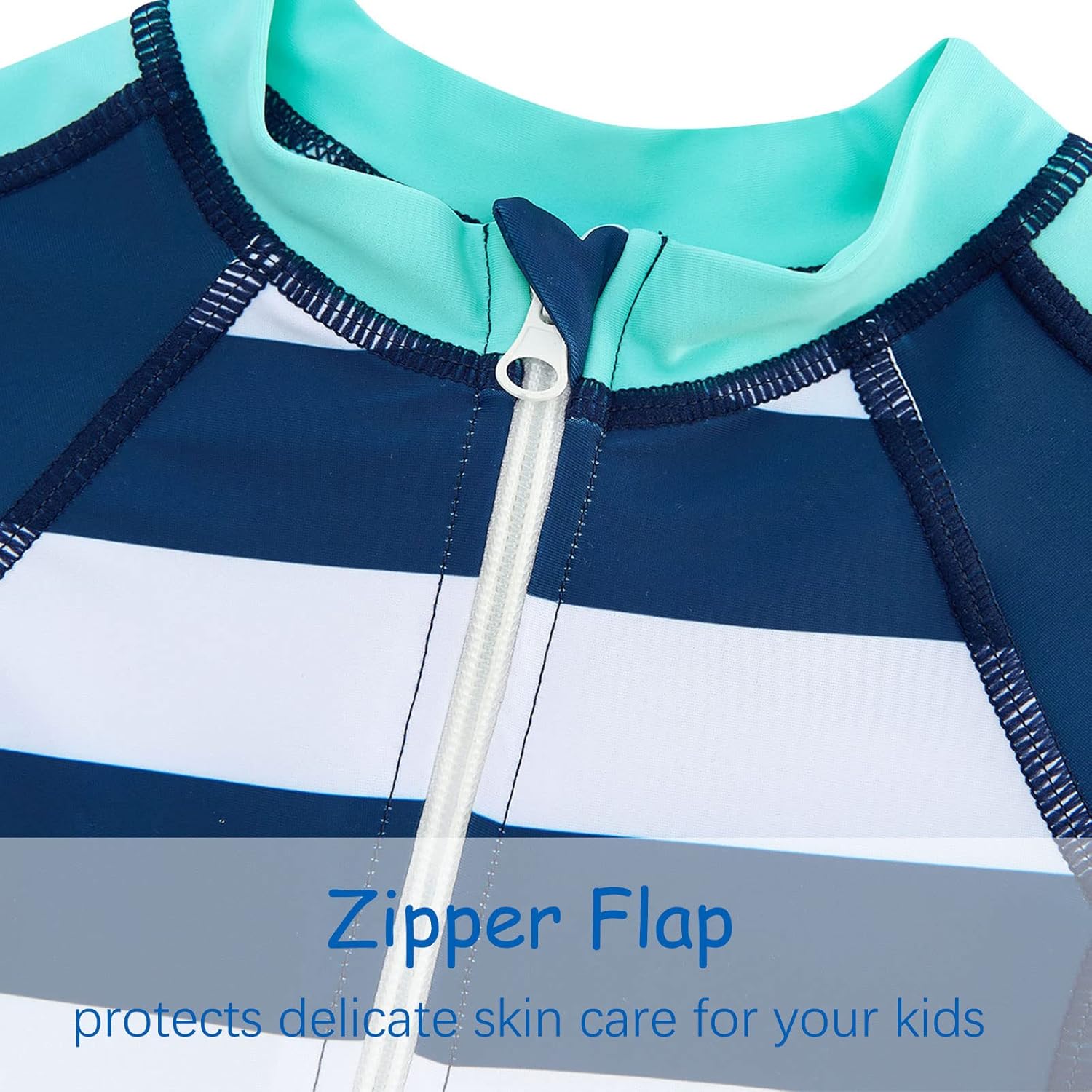 UNIFACO Baby Boy Swimsuit UPF 50+ Sun Protection One Piece Zip Bathing Suit with Sun Hat Infant Sunsuit Swimwear - Image 8