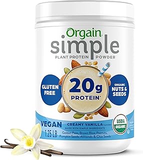 Orgain Organic Simple Vegan Protein Powder, Vanilla - 20g Plant Based Pr...