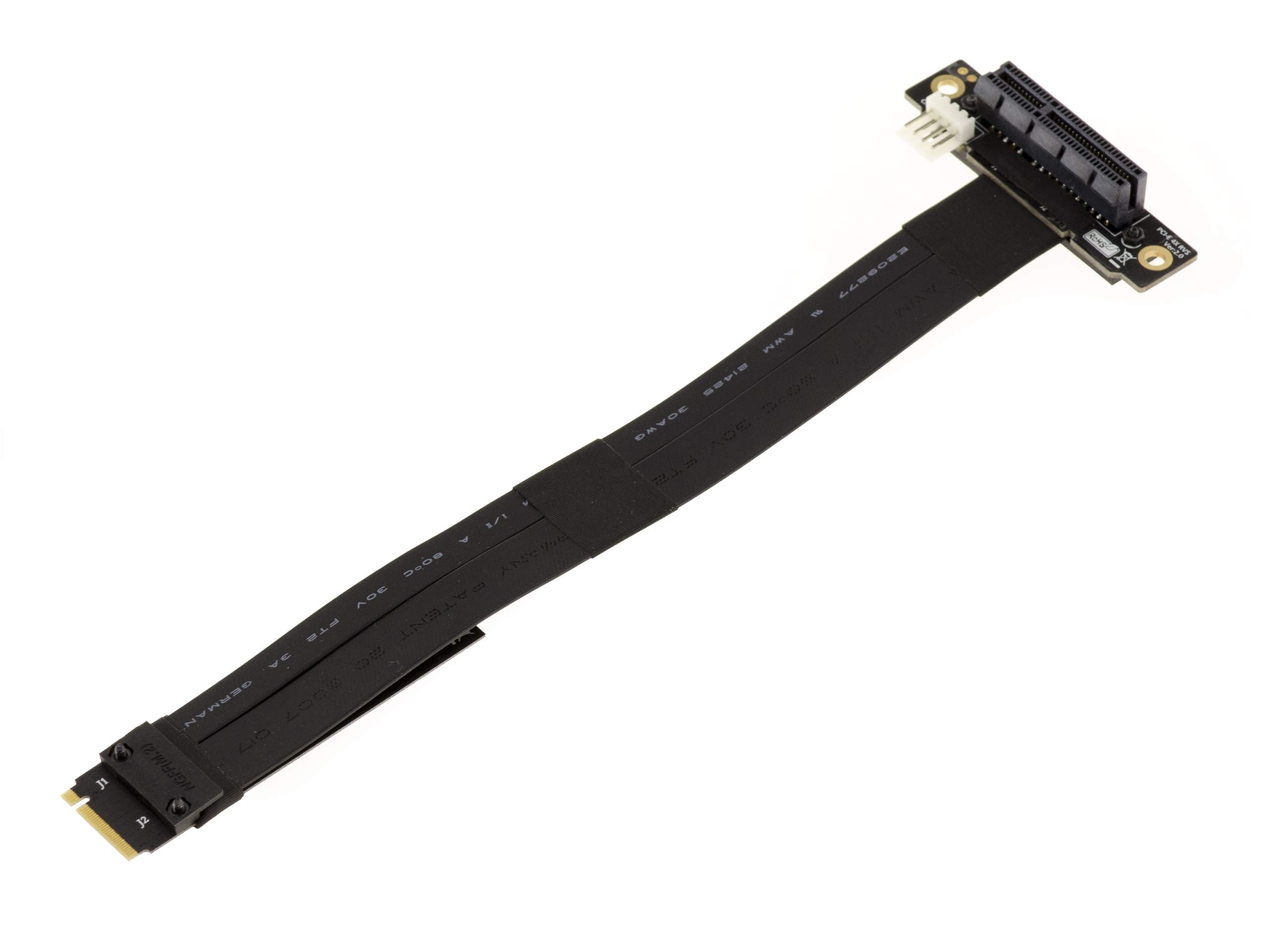 KALEA-INFORMATIQUE Przedłużenie adaptera riser dla gniazda M2 PCIe NVMe M Key do PCIe x4 Female. Długość 20 cm