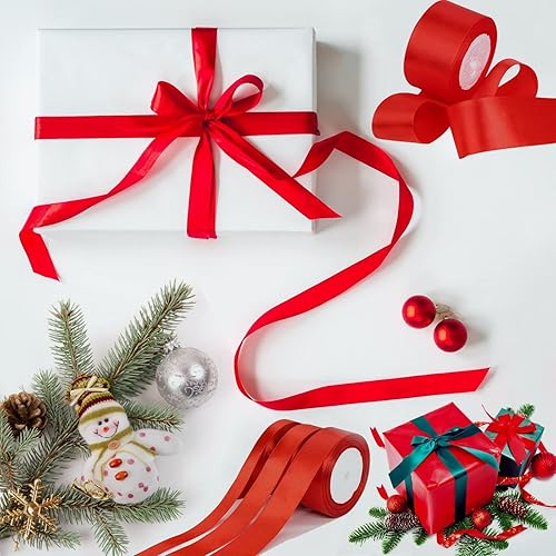 Miniatura 8 de SWTOOL Rollo de cinta de satén sólido de 1 pulgada para detalles de boda, proyectos de costura, envoltura de regalos, adornos de invitación y