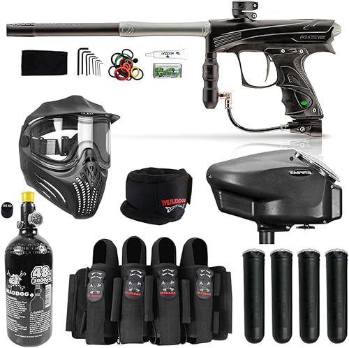 Maddog Dye Rize CZR - Marcador de pistola de paintball completo automático con tanque 483000 HPA, Empire Halo Too Loader, máscara térmica Empire