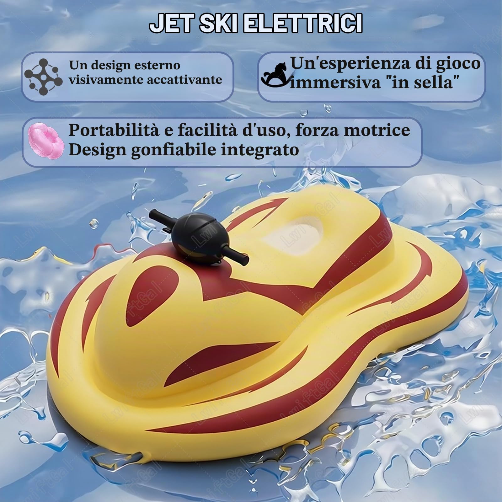 Motoscafo Gonfiabile, Moto Acqua Elettrica, 250W, 100 kg capacità, 6-8 Km/H, Barca Motore Elettrico, per Snorkeling E Escursioni Blue