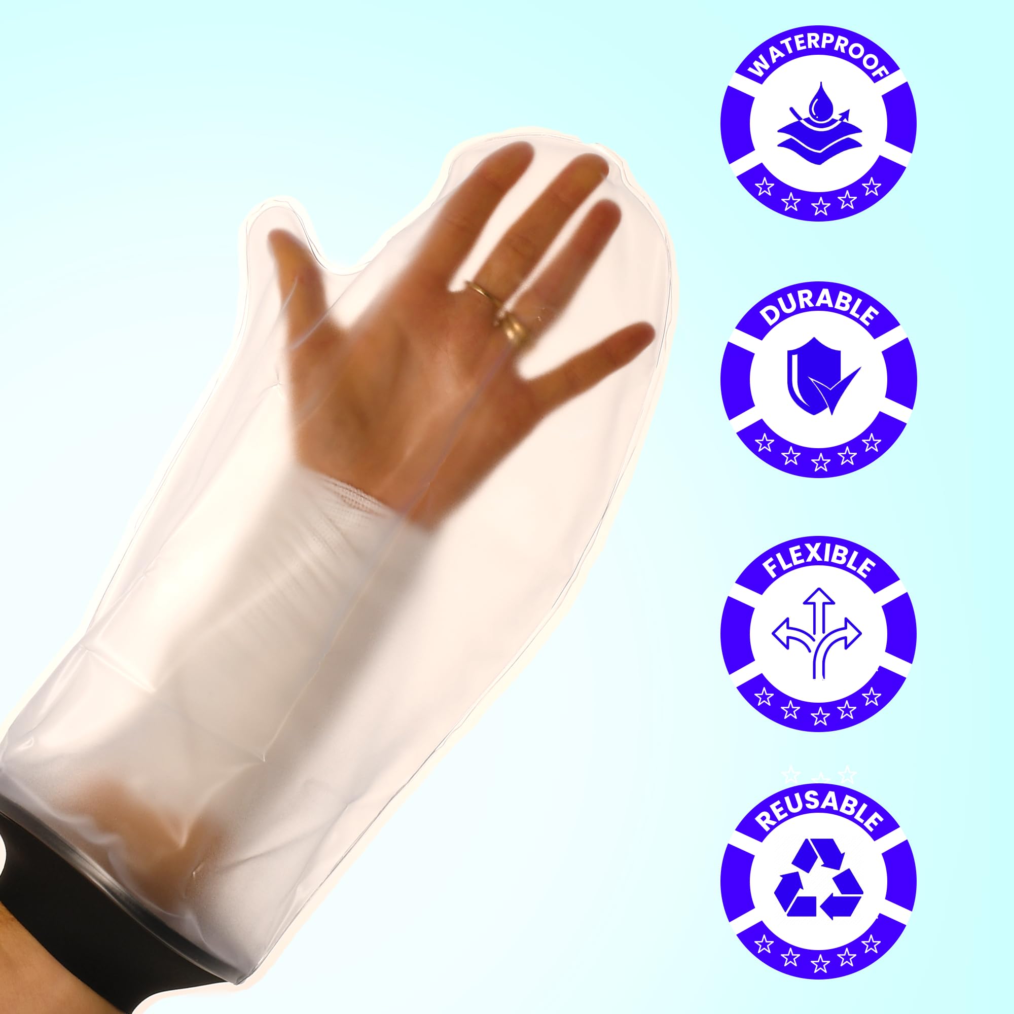 SEALCUFF Waterproof Plaster Cast Cover - Reusable Adult Waterproof Leg Cover for Shower Arm, Leg and Foot | Waterproof Arm Cast Protector | Full Leg Cast Cover for Shower - Image 2