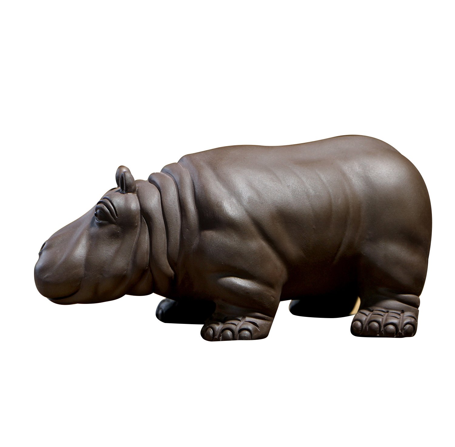 Chinese Zisha Tea Pet Water Tea Tray Pet Accessories Handmade Purple Clay Tea Pet for Kungfu Tea Tray A Perfect Gigt for Tea Lovers (Hippo)