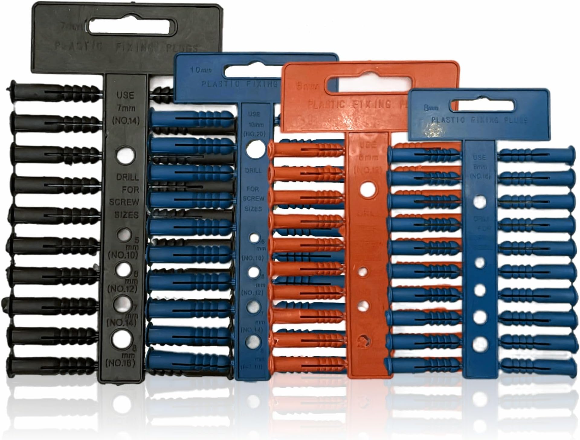 2 x Pack of 52 All in One Multi Purpose Multi Fix Use Assorted Size Wall Plugs Heavy Duty Raw