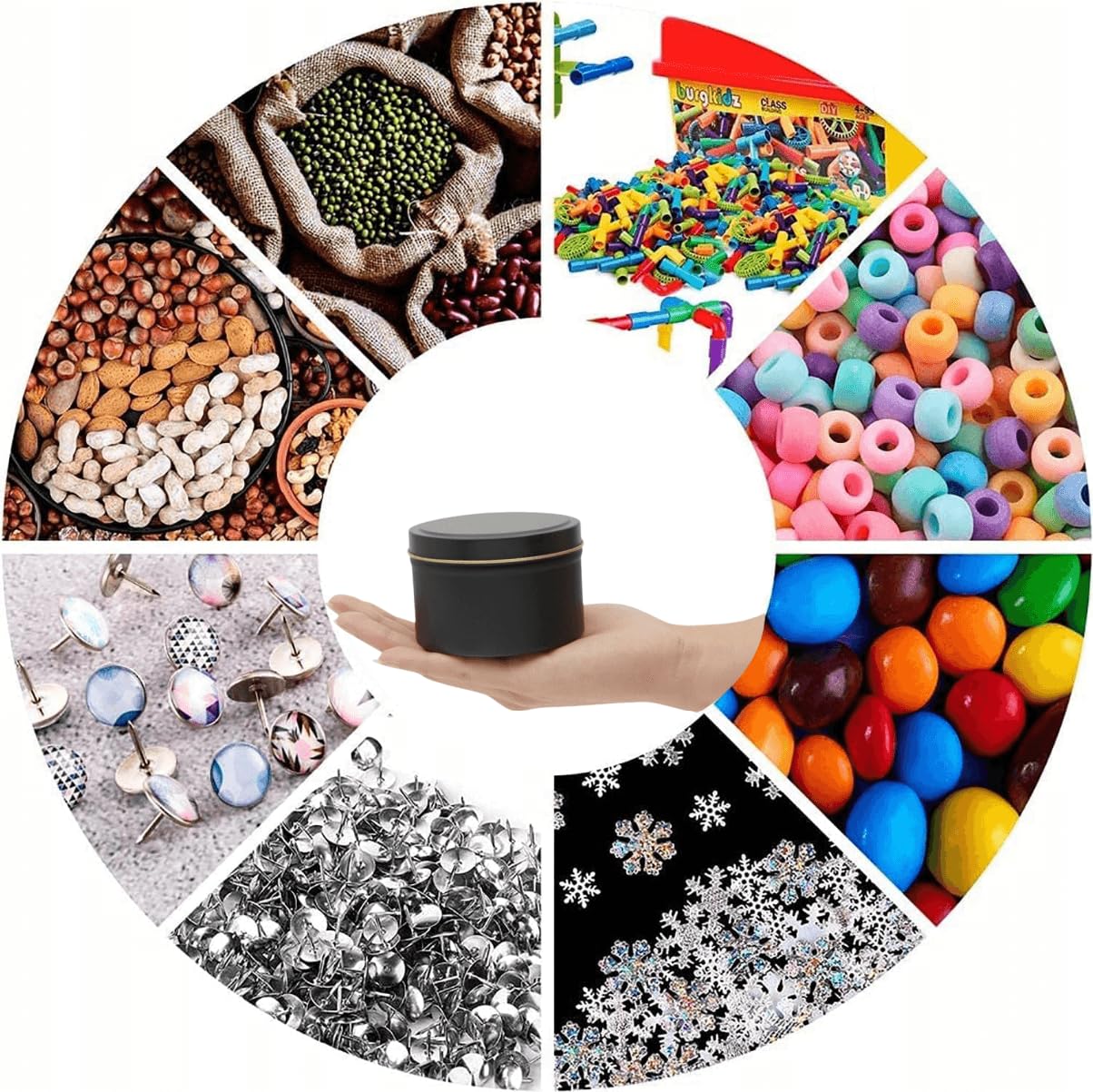 15 Barattoli Di Metallo Per Candele Fai-da-Te - Con Coperchio A Vite, 50x40 Mm, Ideali Per Artigianato, Cosmetici E Piccoli Oggetti