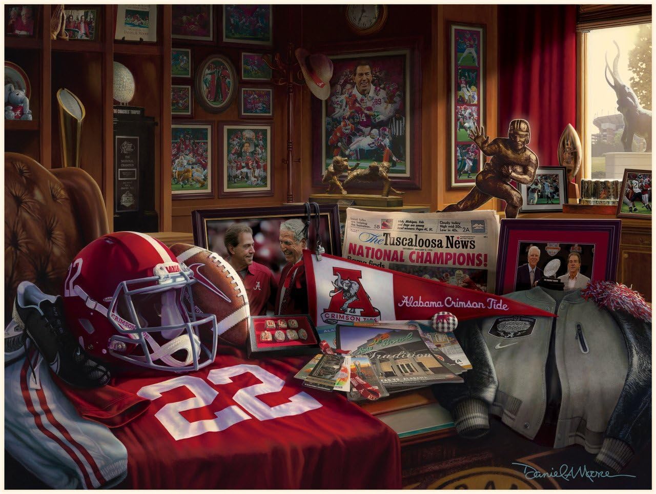 The Legacy Continues - Coach Nick Saban's Office - Celebrating the Last Few Decades of Alabama Football by Daniel Moore (Coin)