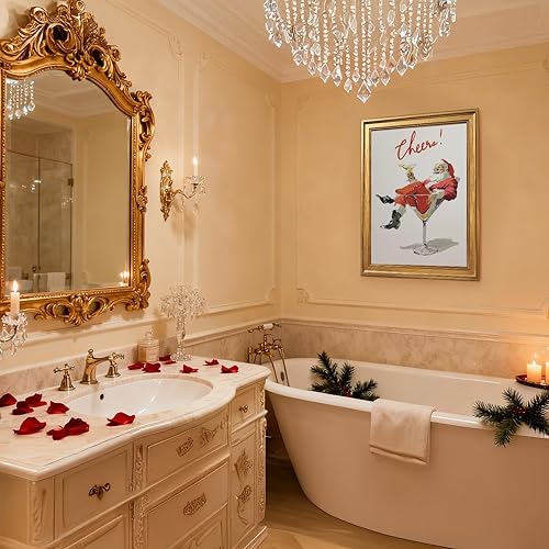 Miniatura 4 de Póster de cóctel con texto en inglés "Santa Claus Cheers", impresión en lienzo, pintura moderna, arte de pared moderno para decoración de pared de