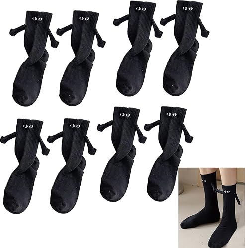 Calcetines magnéticos Calcetines divertidos para parejas de mano Calcetines lindos de tubo medio, regalos divertidos, divertidos calcetines de