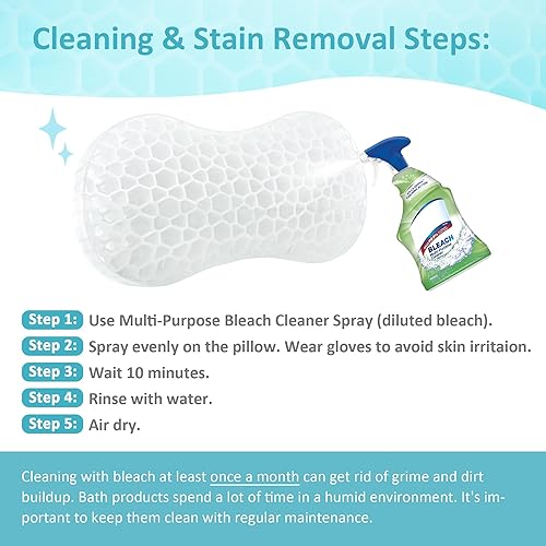 Miniatura 6 de Sunlit Bath Jello - Mini almohadas de baño de gel, almohada lumbar para bañera, almohada de apoyo para la espalda, almohada de gel con ventosas