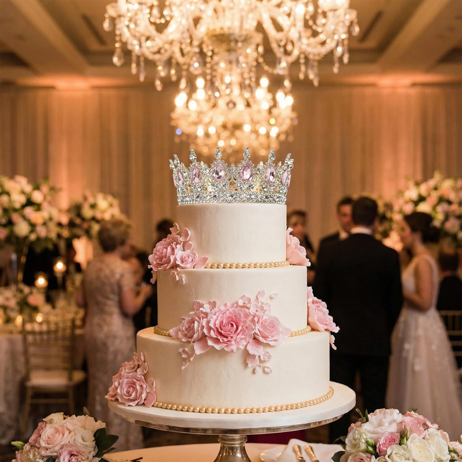 Corona dorata, elegante e scintillante, per donne e ragazze, corona della principessa di tiara, corona di principessa, corona di compleanno, corona di compleanno per adulti
