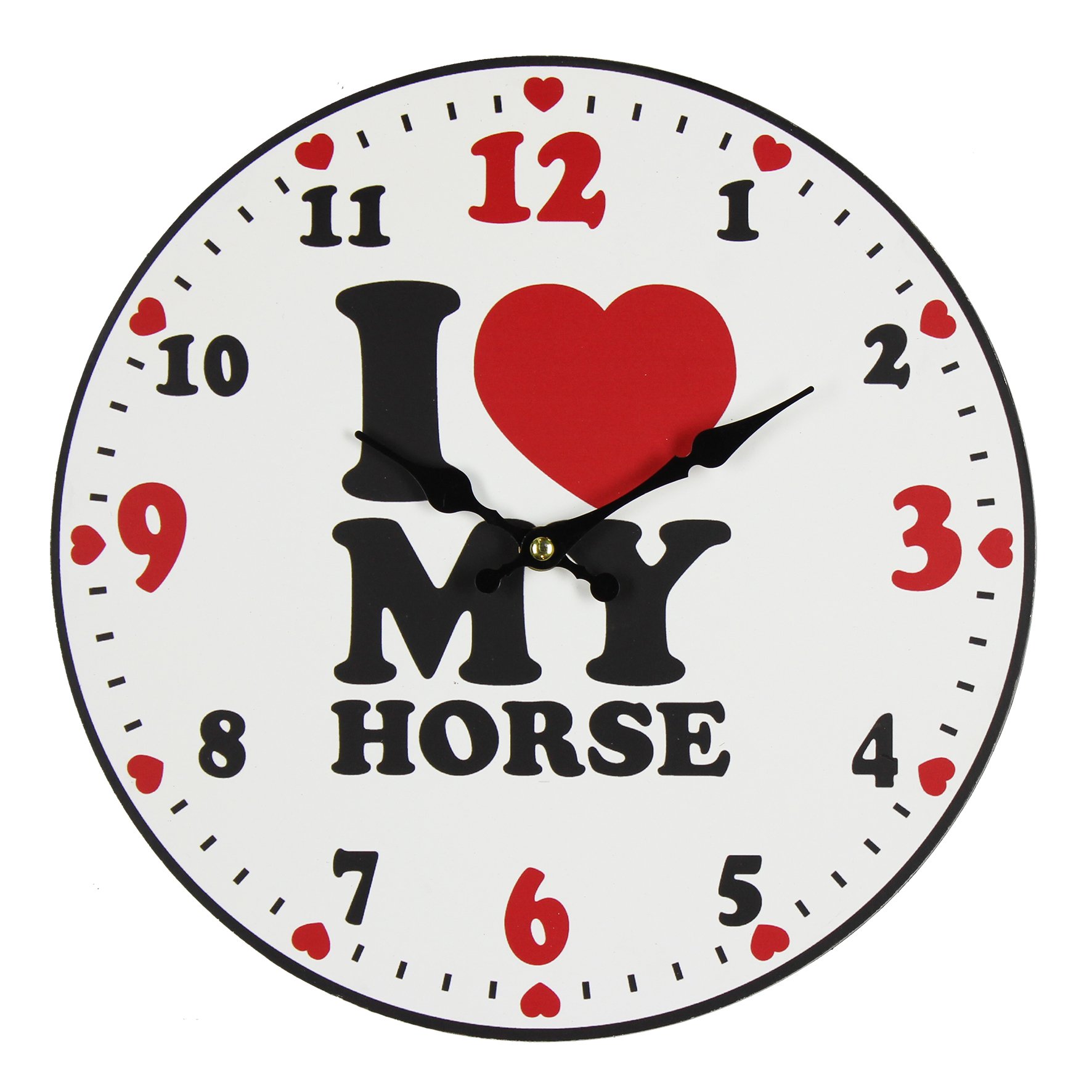 I Love my Horse Bold Bright 30cm Quartz Wall Clock
