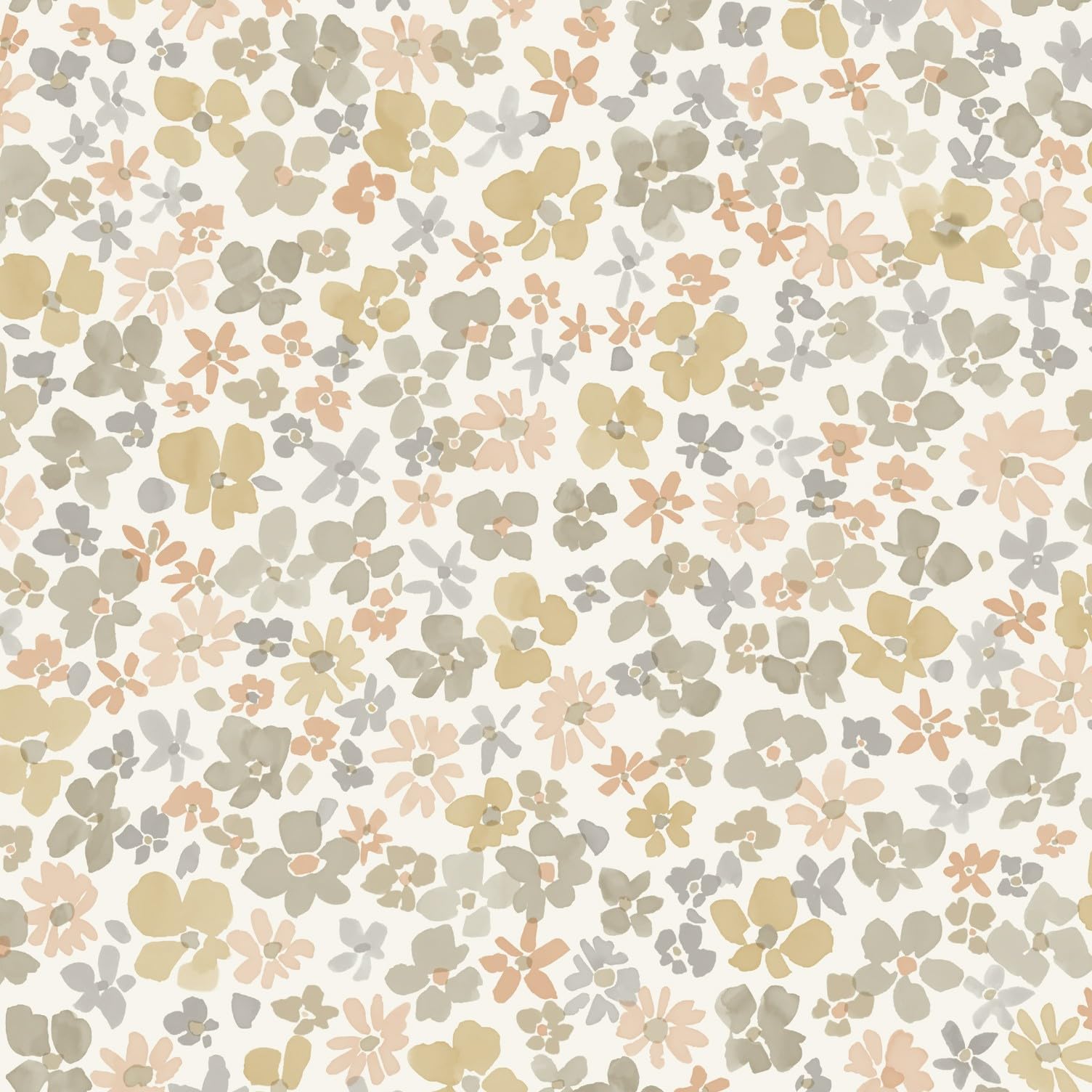 Grandeco Ochre Beige Veronica Ditsy Daisy Floral Nursery Textured Wallpaper,
