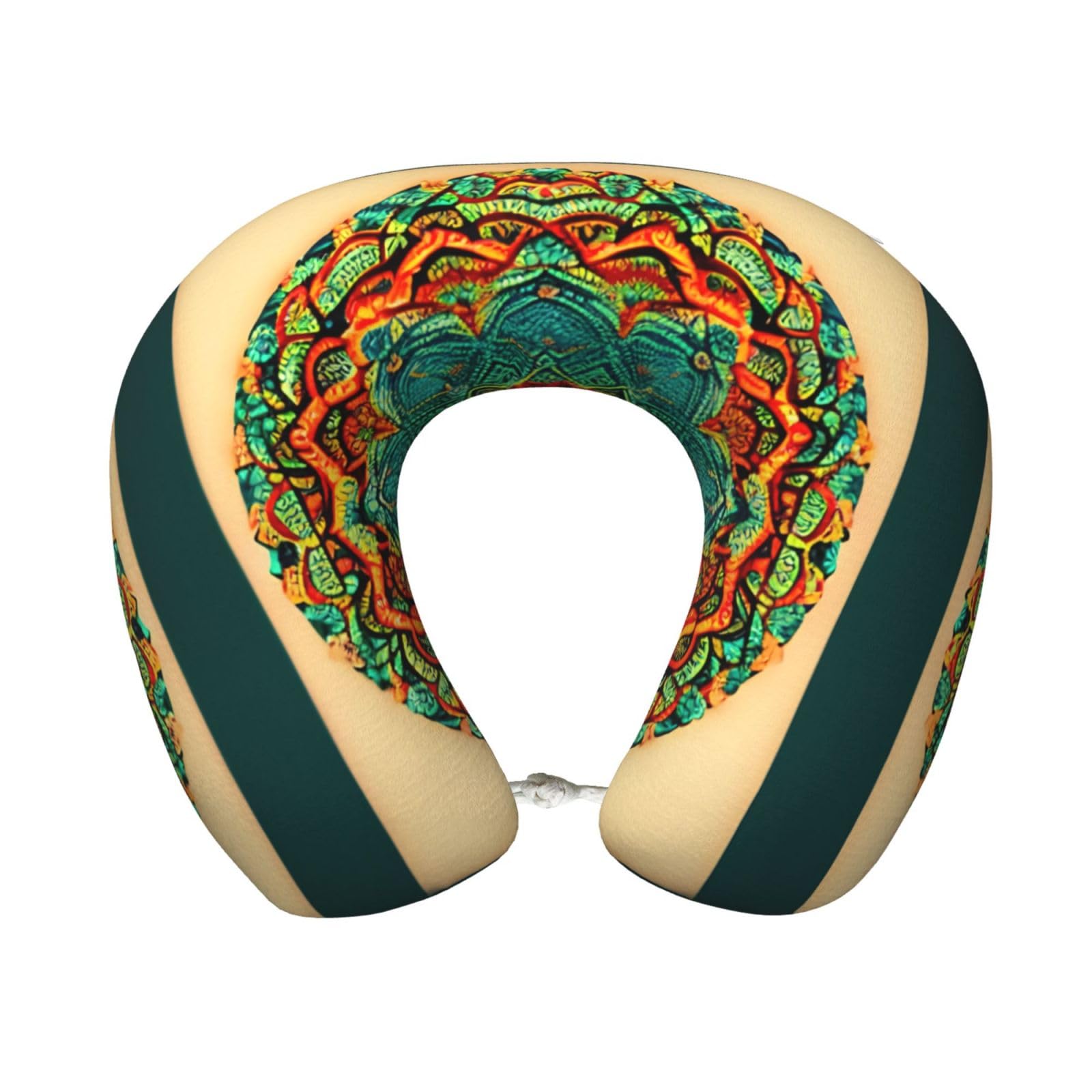 XingFox Mandala Print Custom U-Shaped Travel Pillow,Memory Foam Cervical Neck Pillow,for Napping,Plane,Car,Home,Office